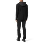 DENIM BLAZER JACKET WITH HOODIE