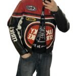 NARSON LUCKY STRIKE RACING MOTORCYCLE COWHIDE LEATHER JACKET