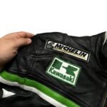 NARSON KAWASAKI RACING BLACK MOTORCYCLE CE ARMORS COWHIDE LEATHER JACKET