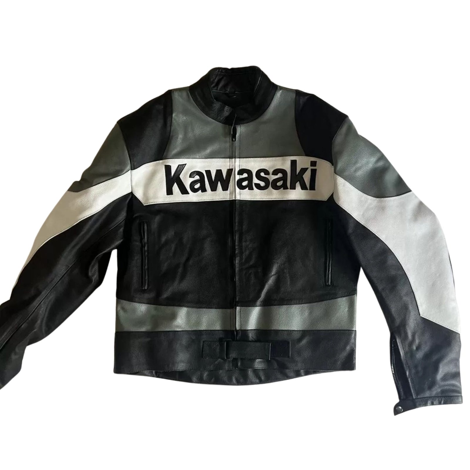 4 NARSON KAWASAKI RACING MOTORCYCLE LEATHER JACKET