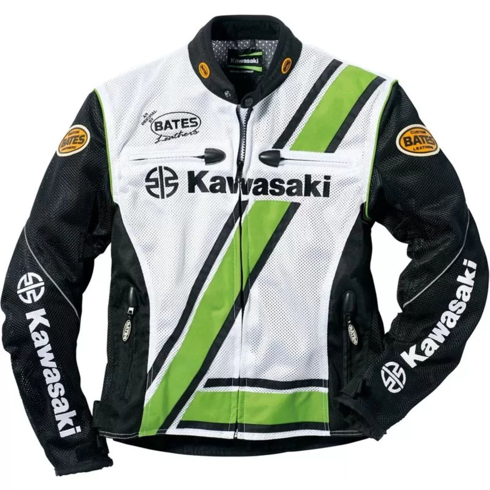 4 NARSON KAWASAKI RACING MOTORCYCLE MESH MOTORBIKE CE APPROVED ARMORS RIDING JACKET