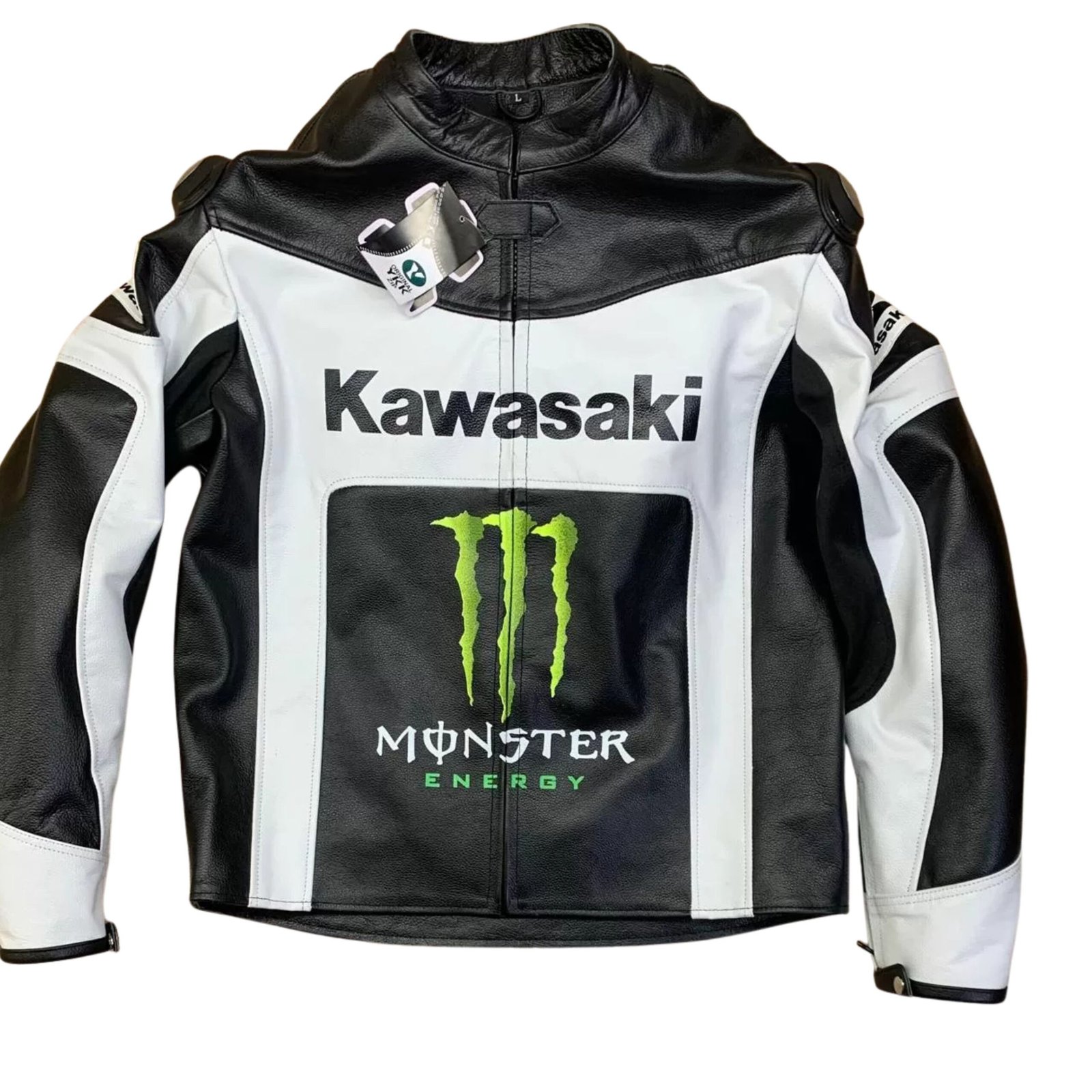 4 NARSON KAWASAKI RACING MOTORCYCLE MONSTER ENERGY LEATHER RIDING JACKET