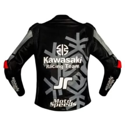 NARSON KAWASAKI RACING TEAM MOTORCYCLE COWHIDE LEATHER BIKER JACKET