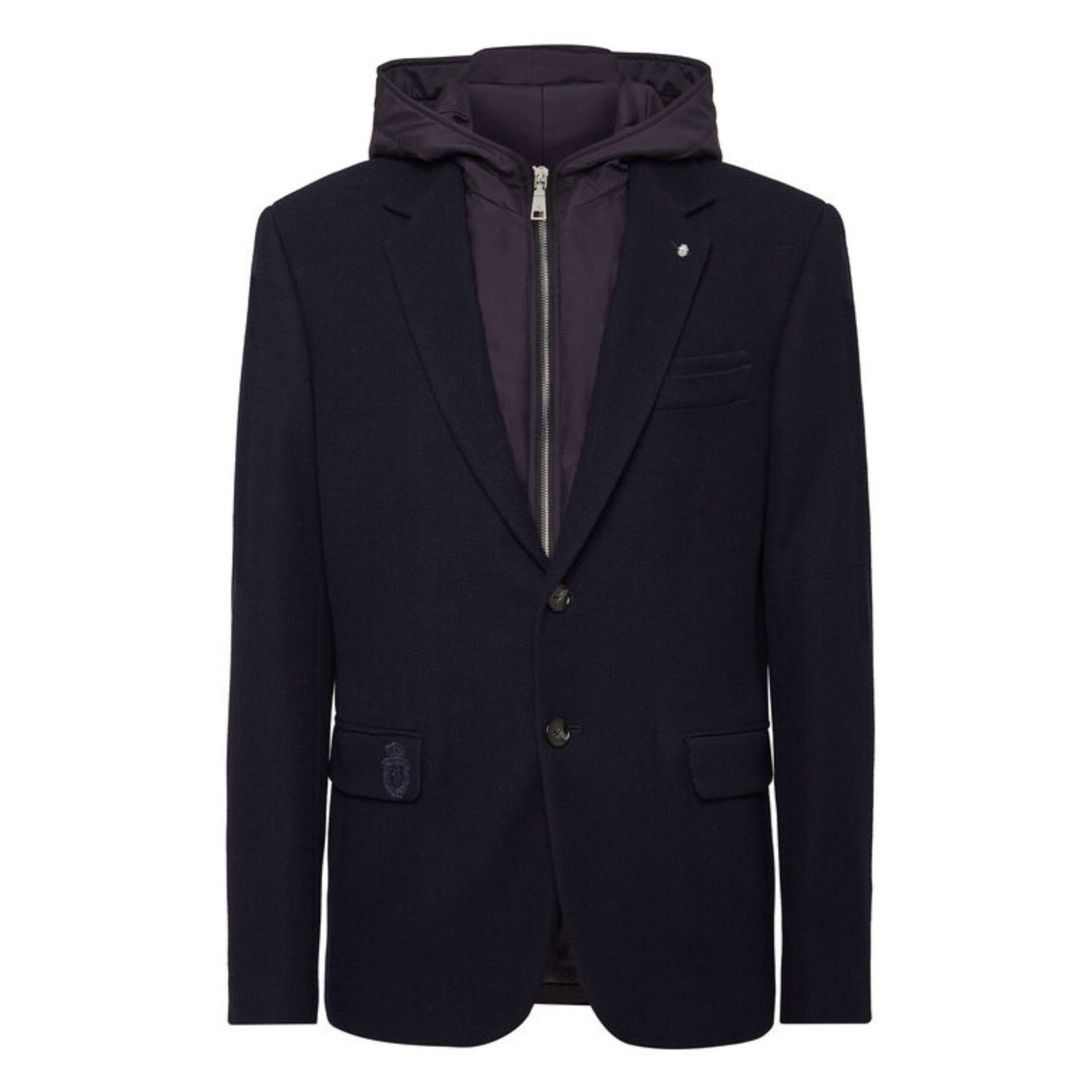 5 DENIM BLAZER JACKET WITH HOODIE