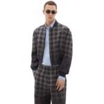 FERRARI BOMBER IN CHINE CHECK PRINTED NYLON