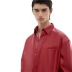 FERRARI OVERSHIRT JACKET IN DRAPED NAPPA LEATHER