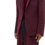FERRARI WOOL AND VISCOSE BLAZER WITH VICHY PATTERN