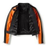 HARLEY DAVIDSON WOMENS ESSENTIAL MOTO BLOCKED LEATHER JACKET