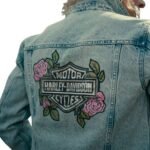 HARLEY DAVIDSON WOMENS ROSE AS THRON BLING DENIM JACKET