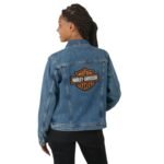 HARLEY DAVIDSON WOMENS ESSENTIAL BAR AS SHIELD DENIM JACKET MEDIUM INDIGO