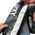 NARSON LUCKY STRIKE RACING MOTORCYCLE COWHIDE LEATHER JACKET