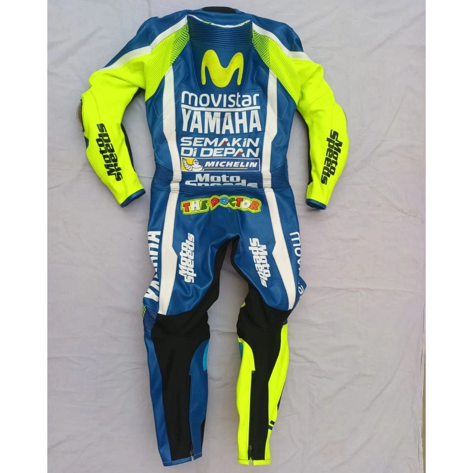 7 YAMAHA MOTORBIKE RACING COWHIDE LEATHER SUIT PREMIUM