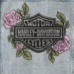HARLEY DAVIDSON WOMENS ROSE AS THRON BLING DENIM JACKET