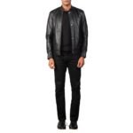 TEA HOUSE BLACK LEATHER BIKER JACKET