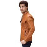 VOLTEX TAN LEATHER BIKER JACKET