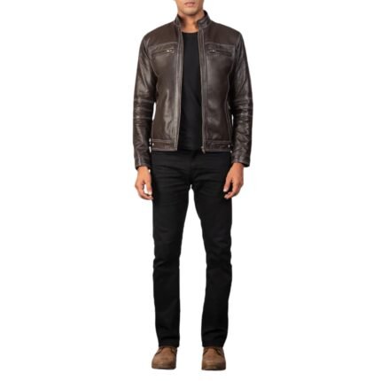 YOUNGSTER BROWN LEATHER BIKER JACKET