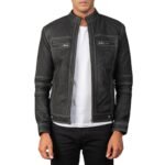 YOUNGSTER DISTRESSED BLACK LEATHER JACKET