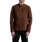 ZEN BROWN SUEDE BIKER JACKET
