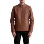 ZEN MATTE BROWN LEATHER BIKER JACKET