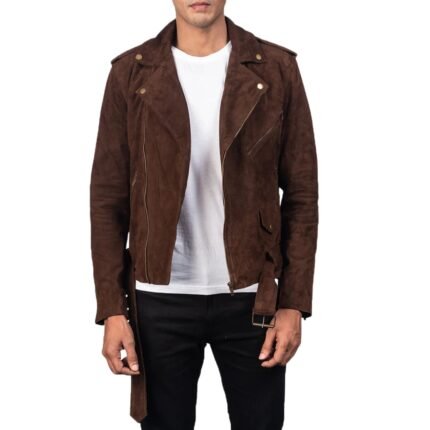 ALLARIC ALLEY MOCHA SUEDE BIKER JACKET