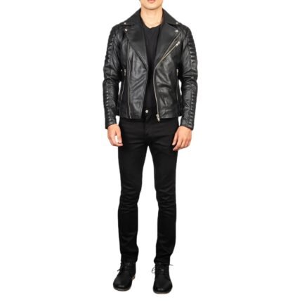 ARMAND BLACK LEATHER BIKER JACKET