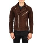 ARMAND MOCHA SUEDE BIKER JACKET