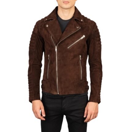 ARMAND MOCHA SUEDE BIKER JACKET