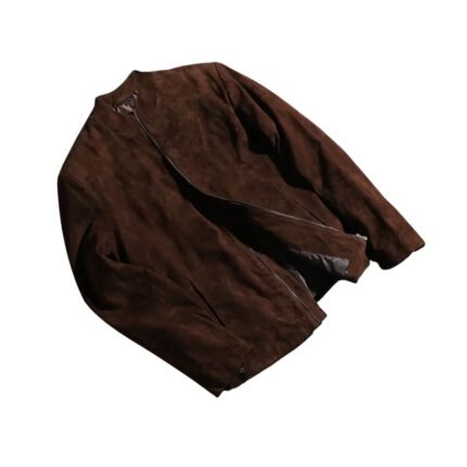 CHARCOAL MOCHA SUEDE BIKER JACKET