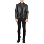 DAMIAN BLACK LEATHER BIKER JACKET
