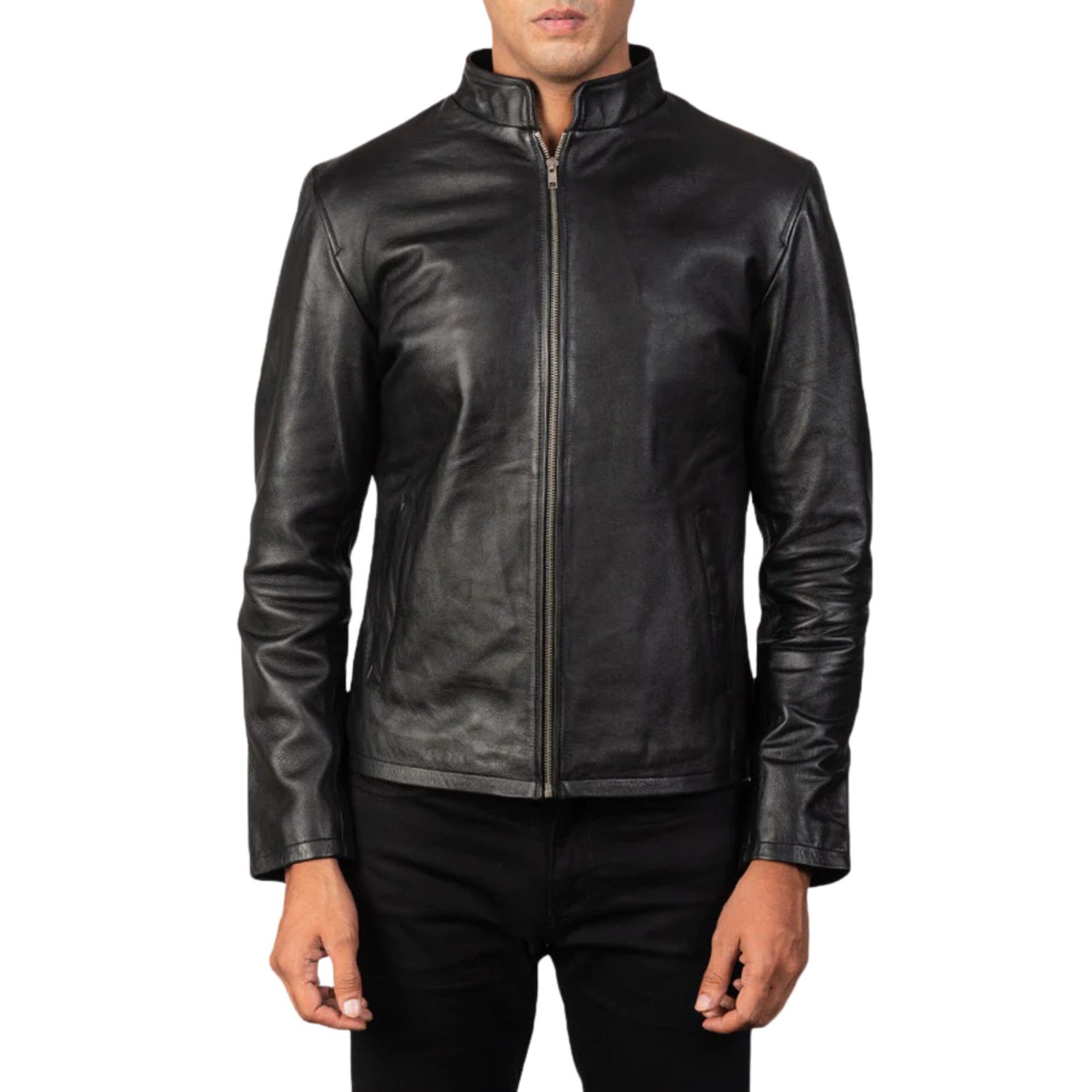 1 ALEX BLACK LEATHER BIKER JACKET