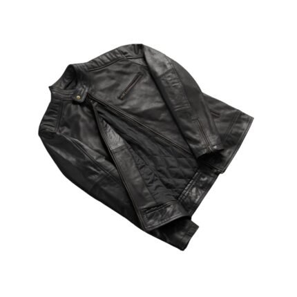 DEAN BLACK LEATHER BIKER JACKET