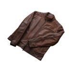 DEAN BROWN LEATHER BIKER JACKET