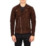 FAISOR MOCHA SUEDE BIKER JACKET