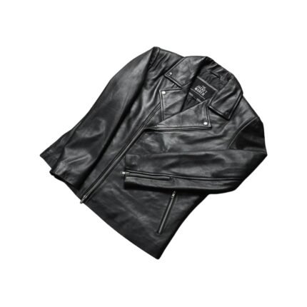 ALLARIC ALLEY BLACK LEATHER BIKER JACKET