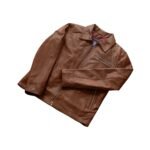 LAVENDARD BROWN LEATHER BIKER JACKET
