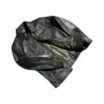 LAVENDARD GREEN LEATHER BIKER JACKET