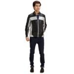 RANDOLF SILVER BLACK LEATHER BIKER JACKET