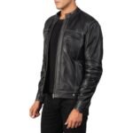 YOUNGSTER BLACK LEATHER BIKER JACKET