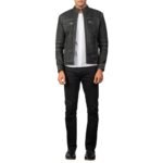YOUNGSTER DISTRESSED BLACK LEATHER JACKET