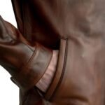 ZEN DISTRESSED BROWN LEATHER BIKER JACKET