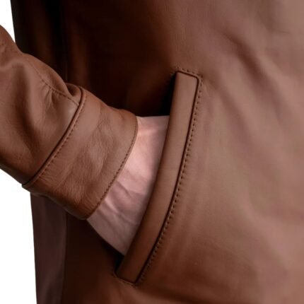 ZEN MATTE BROWN LEATHER BIKER JACKET