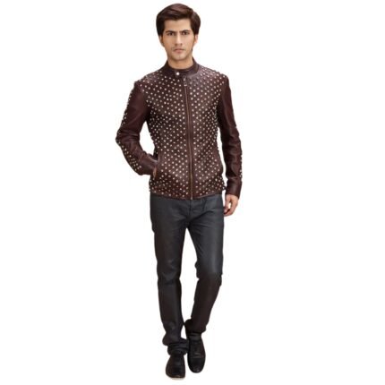 BLIX BONO MAROON LEATHER BIKER JACKET