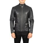 DAMIAN BLACK LEATHER BIKER JACKET