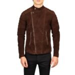 FAISOR MOCHA SUEDE BIKER JACKET