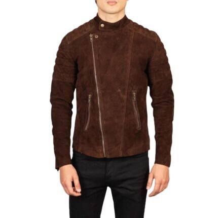 FAISOR MOCHA SUEDE BIKER JACKET