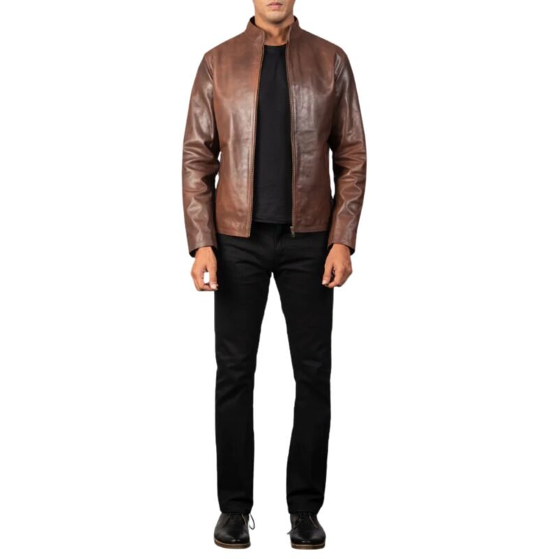 ALEX BROWN LEATHER BIKER JACKET