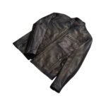 IONIC DISTRESSED BROWN LEATHER BIKER JACKET