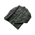 IONIC GREEN LEATHER BIKER JACKET