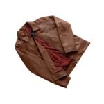 LAVENDARD BROWN LEATHER BIKER JACKET