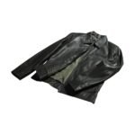 LAVENDARD GREEN LEATHER BIKER JACKET